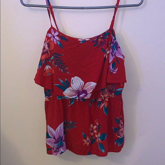 Red floral tank top - Picture 1 of 3
